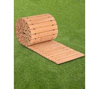 VEVOR Sentiero da Giardino in Legno 7,31 m x 43,2 cm Sentiero da Giardino Dritto Antiscivolo, Passerella Arrotolabile di Cedro con Collegamento in Fune Metallica Pietre per Pavimentazioni da Giardino