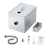 VEVOR Separatore di Grasso Commerciale da 8 libbre, Ingresso Superiore, Acciaio Inossidabile, Separatore di Acqua per Olio e Acque Reflue da 2,8 GPM, per Ristorante, Mensa, Cucina Domestica