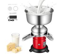 VEVOR Separatore di Latte Elettrico 40 W, Separatore di Latte da 60L/h con Base Rotondo Controllo a Pulsante, Macchina per Separazione di 10500 giri/min, Centrifuga per in Acciaio Inox 304