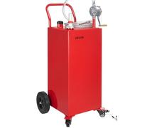 VEVOR Serbatoio Carburante, con Pompa di Trasferimento Manuale, Serbatoio Stoccaggio Portatile con 4 Ruote e Tubo Flessibile, Contenitore per Benzina Gasolio per Auto, Tosaerba Rosso 181,8 L