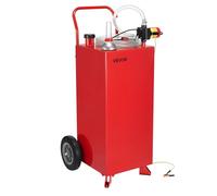 VEVOR Serbatoio Carburante, per Benzina e Gasolio con Pompa Elettrica, Serbatoio Stoccaggio Portatile con 2 Ruote Tubo Flessibile, Contenitore Benzina 136 L, Flusso Massimo 32L Ogni Minuto