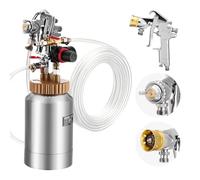 VEVOR Serbatoio Spruzzatore di Vernice, 2 L Serbatoio a Pressione per Spray Spruzzatore di Vernice a Spruzzo Pneumatica Centrale con Due Tubi per Mobili, Auto, 3 Comandi Regolabili