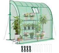 VEVOR Serra da Esterno Walk-in Portatile, Serra da Giardino con Finestra 198 x 100 x 200 cm Copertura in PE Porta Avvolgibile con Cerniera Scaffale a 3 Ripiani per Piante Fiori Ortaggio Giardino