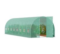 VEVOR Serra Giardino Tunnel, 835x290x225 cm, Tenda Riparo per Piante con Telaio Acciaio Galvanizzato, Copertura in PE Verde, Porta con Cerniera Arrotolabile, per Coltivazione Fiori Ortaggi