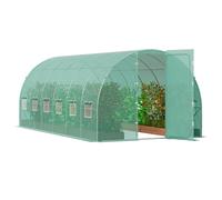 VEVOR Serra da Giardino Tunnel, 590x295x225 cm, Tenda Riparo per Piante con Telaio in Acciaio Zincato, Copertura in PE Verde, Serra a Tunnel per Coltivazione di Ortaggi e Fiori all'Aperto