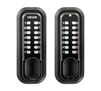 VEVOR Serratura Meccanica con Tastiera Bifacciale Codice da 4-7 Cifre, Serratura per Porta Senza Chiavi Batterie a Pomello Spessore Compatibile 35-65 mm, Porta d'Ingresso, Colore Finitura Bronzo