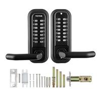 VEVOR Serratura meccanica per porta d'ingresso senza chiave, tastiera a 14 cifre, set di serrature per porte esterne incorporate su entrambi i lati, con tastiera e maniglia, in lega di zinco
