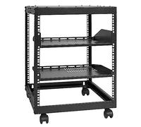 VEVOR Server Rack a Telaio Aperto 12U, Profondità Regolabile da 15''-40'', Server di Rete Rack da Autoportante o con Montaggio a Parete, Rack AV a 4 Posti con Ruote