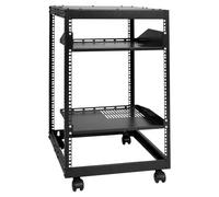 VEVOR Server Rack a Telaio Aperto 15U, Profondità Regolabile da 15''-40'', Server Rack di Rete con Supporto o Montaggio a Parete, Rack AV a 4 Posti con Ruote