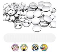 VEVOR Set 200 Supporti Componenti per Spille da 2,28 pollici / 58 mm, Accessori di Consumo con Retro in Metallo, con Gusci in Metallo Pellicole e Fogli di Carta Circolare, per Fai Da Te Artigianale