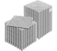 VEVOR Set 50 Piastrelle per Piscina da Giardino 30 x 30 x 1,5cm, Piastrelle Traforate Grigie per Pavimentazione Antiscivolo in PVC a Drenaggio Rapido per Interni & Esterni per Bagno Piscina Giardino