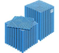 VEVOR Set 50 Pz Piastrelle per Piscina 30x30x1,5 cm Traforate Blu Antiscivolo