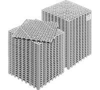 VEVOR Set 55 Pz Piastrelle per Piscina 30x30x1,5 cm Traforate Grigie Antiscivolo