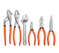 VEVOR Set 6 Pezzi Pinze e Chiavi con Ganasce Acciaio al Carbonio Lucidato, Manuali Multiuso, Pinze a Snodo Scanalato e Scorrevole a Becco Lungo Combinate Diagonali Chiave, con Impugnature Ergonomiche