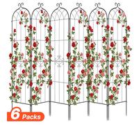 VEVOR Set 6 pz Traliccio da Giardinaggio 220x52,5 cm, Graticcio in Metallo per Prati e Aiuole con Finitura Verniciata a Polvere e Funzione ad Incastro, per Sostegno di Fiori Ortaggi Piante Rampicanti
