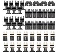 VEVOR Set 7 Tipi di Lame Oscillanti 50 Pezzi in HCS Acciaio al Carbonio per Utensile Multifunzione Taglio per Legno Metallo, Kit Lame Multifunzione 7 Tipi Sostituibili per Taglio di Metallo Plastica