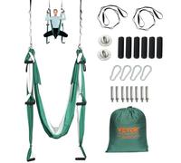 VEVOR Set Altalena Aerea per Yoga, 2,7 Iarde Amaca Yoga Altalena sospesa Kit per inversione Aerea con Imbracatura per inversione Attrezzatura per inversione a Trapezio, 661,38 libbre, Verde/Bianco