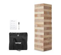 VEVOR Set Blocchi di Legno Gioco Impilabile in Legno Giocattolo di Bilanciamento Dimensioni Blocco Singolo 150x50x30 mm Blocchi in Legno di Pino 54 Pezzi Costruzione Giocattolo in Legno con Sacchetto