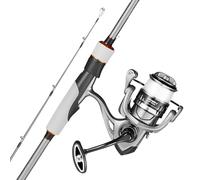 VEVOR Set Canna in Due Pezzi da 2 m da Pesca e Mulinello Canna in Fibra di Vetro e Fibra di Carbonio IM6, Set Mulinello da Spinning con 7+1 Cuscinetti a Sfera, per la Pesca in Acqua Salata e Dolce