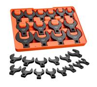 VEVOR Set Chiavi per Dadi Svasati per Auto, Chiavi a Forcella Aperta Attacco 1/2", 14 Pezzi SAE da 1-1/16" a 2", Acciaio Lega 40Cr, con Doppia Marcatura Dimensioni e Vassoio, per Furgoni Autoveicoli