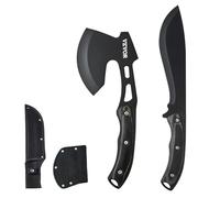 VEVOR Set Combo Coltello da Caccia e Accetta con Fodero, Coltello Tattico a Lama Fissa e Ascia da Campeggio, Coltello da Sopravvivenza in Acciaio Inossidabile e Accetta da Campeggio Caccia Avventura