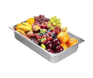 VEVOR Set Contenitore per Alimenti Antiaderente da Cucina Confezione 1 Pezz0, Vassoio Contenitore da Tavolo in Acciaio Inox Bacinelle Profondità 107mm per Catering Uso Commerciale Senza Coperchio