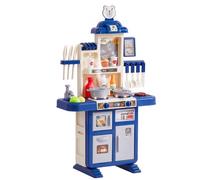 VEVOR Set da Cucina per Bambini da 3 a 5 Anni, Set da Cucina da Gioco con Fornello con Vapore, Suoni e Luci, con Accessori da Cucina da 48 Pezzi per Bambini Piccoli, Bambini in Età Prescolare, Blu