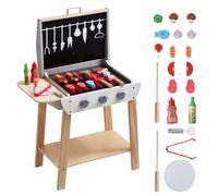 VEVOR Set da Gioco per Barbecue 21 PZ Barbecue Giocattolo in Legno per Bambini
