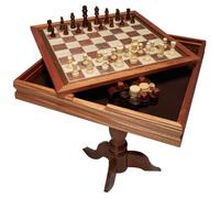 VEVOR Set da tavolo per backgammon dama 3 in 1, tavolo da scacchi in legno premium da 18 pollici, set di mobili da tavolo da gioco combinato deluxe, set di scacchi regalo per giochi da tavolo