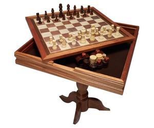 VEVOR Set da tavolo per backgammon dama 3 in 1, tavolo da scacchi in legno premium da 18 pollici, set di mobili da tavolo da gioco combinato deluxe, set di scacchi regalo per giochi da tavolo