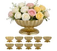 VEVOR Set di 10 Vasi Decorativi Centrotavola per Matrimonio in Metallo, 10 Vasi Supporto per Composizioni Floreali Altezza 12 cm per Decorazioni Banchetti Feste Casa, Ciotola Decorativa Floreale