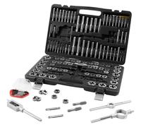 VEVOR Set di 116 pezzi di maschi e matrici metriche e SAE, maschi e matrici in acciaio per cuscinetti, strumento essenziale per tagliare filettature interne esterne, con accessori completi e custodia