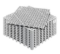 VEVOR Set di 12 Piastrelle per Piscina da Giardino 30x30x1,5 cm, Piastrelle Traforate Grigie per Pavimentazione Antiscivolo in PVC a Drenaggio Rapido per Interni & Esterni per Bagno Piscina Giardino