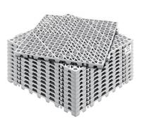 VEVOR Set di 12 Piastrelle per Piscina da Giardino 30x30x1,5 cm, Piastrelle Traforate Grigie per Pavimentazione Antiscivolo in PVC a Drenaggio Rapido per Interni & Esterni per Bagno Piscina Giardino