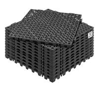 VEVOR Set di 12 Piastrelle per Piscina da Giardino 30x30x1,5 cm, Piastrelle Traforate per Pavimentazione Antiscivolo in PVC a Drenaggio Rapido per Interni & Esterni per Bagno Piscina Giardino, Nero