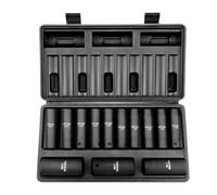 VEVOR Set di Bussole a Impatto 1/2" Set di 13 Bussole 10-24 mm per Avvitatore a Percussione in Acciaio Legato CR-V con Indicatori di Dimensione HRC 42-48 Accessori in Valigetta per Riparazione Auto