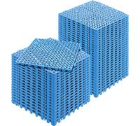 VEVOR Set 50 Pz Piastrelle per Piscina 30x30x1,5 cm Traforate Blu Antiscivolo