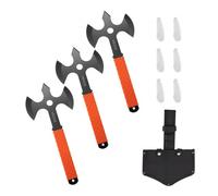 VEVOR Set di Asce per Gioco Lancio dell'Ascia Testa Tripla 3 Pezzi in Acciaio Inox 340,4 mm con Fodero Protettivo in Nylon Nero, Ideale per Gioco di Lancio dell'Ascia per Feste Eventi