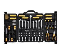VEVOR Set di Attrezzi Meccanici, 221 Pezzi Bussole da 6,35/9,52 mm, Attrezzi Meccanici SAE e metrici con Punte, Chiavi, Maniglia a Cricchetto, Accessori e Custodia in Plastica per Riparazione