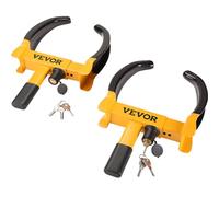 VEVOR Set di Bloccaruote Universale Antifurto per Auto Regolabile 180-270 mm, Bloccaggio Parcheggio Ruota in Acciaio con 6 Chiavi per Veicoli Caravan Camion SUV, Morsetto Bloccaruota Antifurto 2 Pz