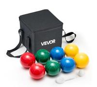VEVOR Set di Bocce, 100 mm, con 8 Bocce in Resina, Pallino, Borsa per il Trasporto e Corda di Misurazione, 4 Colori Rosso Verde Blu Giallo, Set da Gioco per Bocce per Spiaggia, Prato