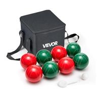 VEVOR Set di Bocce, 107 mm, con 8 Bocce in Resina, Pallino, Borsa per Il Trasporto e Corda di Misurazione, 2 Colori Rosso e Verde, per 2-8 Giocatori, Set da Gioco per Bocce per Spiaggia, Prato