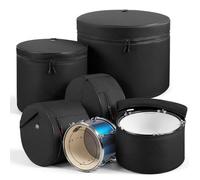 VEVOR Set di Borsa Porta DJ con Divisori Regolabili 5 Pezzi, Borse Imbottite per Batteria, Imbottitura Spessa, Custodie Protettive Leggere, Custodie da Viaggio per Accessori per Batteria