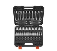 VEVOR Set di Bussole 107 Pezzi SAE e Metriche, Esagonali/Torx/Torx Esterne, Acciaio Legato S2 e Acciaio Cr-V, Attacchi 0,63/0,95/1,27 cm con Custodia di Stoccaggio Migliorata, Uso Manuale