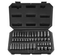 VEVOR Set di Bussole a Impatto da 1/4", Set di Bussole Profonde e Basse 48 pezzi SAE 3/16"-9/16" e Metriche 4-15 mm, Acciaio Legato Cr-Mo a 6 Punte per Riparazioni Auto, Marcature Dimensioni