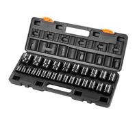 VEVOR Set di Bussole a Percussione 1/2 Pollici 26 Pezzi, Bussole a 6 Punti, CR-V, Set di Bussole per Azionamento da 1/2 Pollici Metrico da 10 mm a 36 mm, con Gabbia di Stoccaggio, per Lavori Manuali