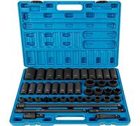 VEVOR Set di bussole a percussione 1/2 pollici Bussole a percussione da 43 pezzi, assortimento di bussole standard, Bussole a 6 punti metriche 9-30 mm (standard/profonda)