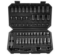 VEVOR Set di Bussole a Percussione 6,35 mm, Set di 55 Bussole Profonde e Poco Profonde SAE 5/32-9/16" e Metriche 4-15 mm per Riparazioni Auto, Bussole Marcature delle Dimensioni Facili da Leggere