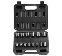 VEVOR Set di bussole a percussione da 3/8", Set di bussole piatte da 14 pezzi metrico 7-20 mm, Acciaio legato al Cr-Mo a 6 punti per riparazioni auto, Kit di bussole a percussione per riparazioni