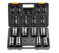 VEVOR Set di bussole a percussione, Set di bussole profonde 1 pollice 8 pezzi, Set di bussole metriche 27-41mm 6 punti in acciaio legato Cr-Mo per riparazioni auto con custodia per attrezzi